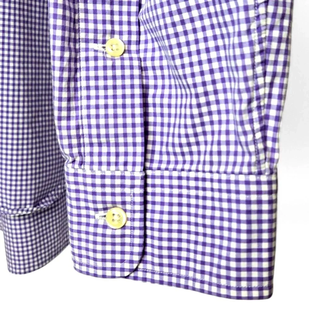 Polo Ralph‎ Lauren Purple Gingham Check Shirt Men's Preppy Embroidered Pony L